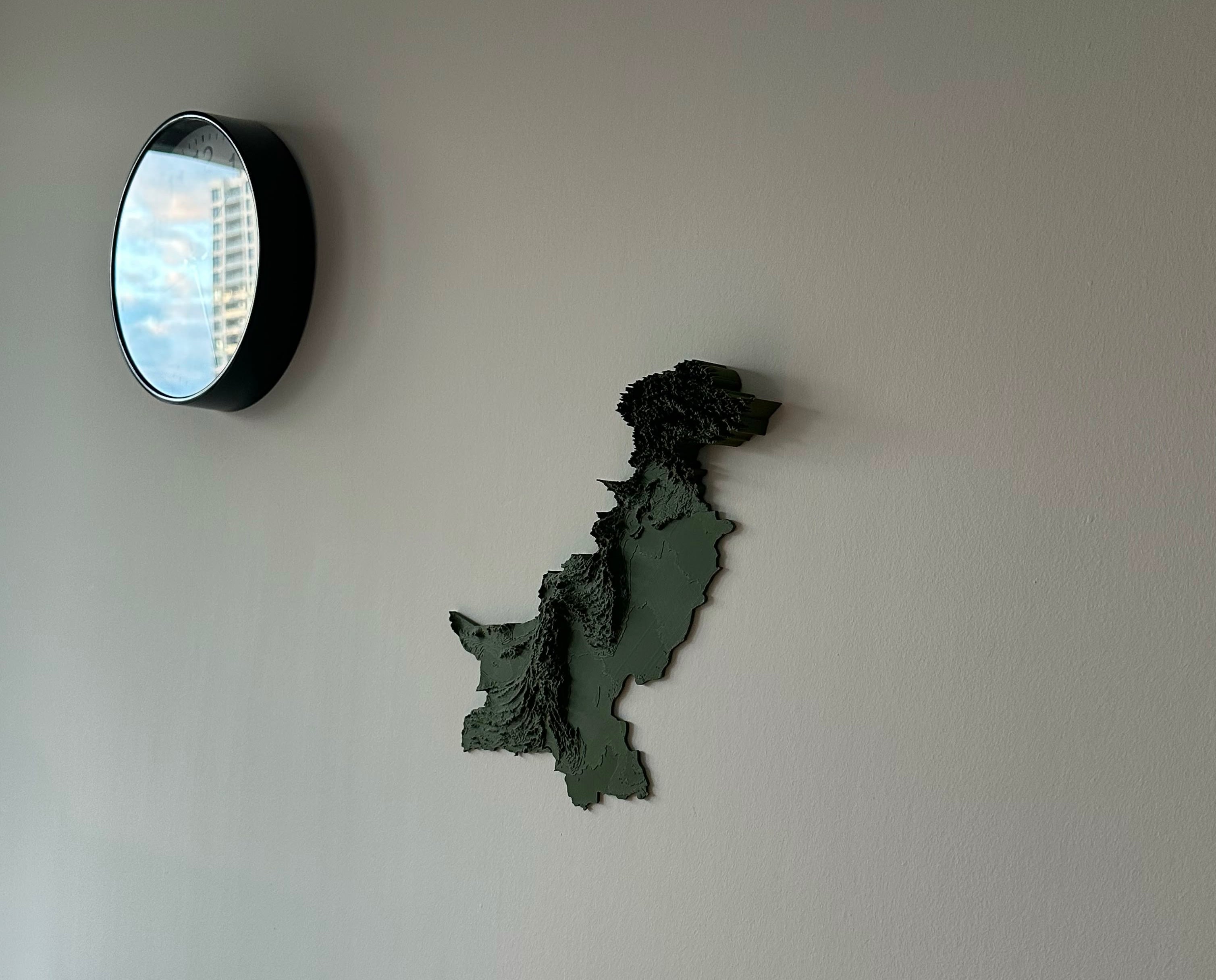 Homeland relief print on wall